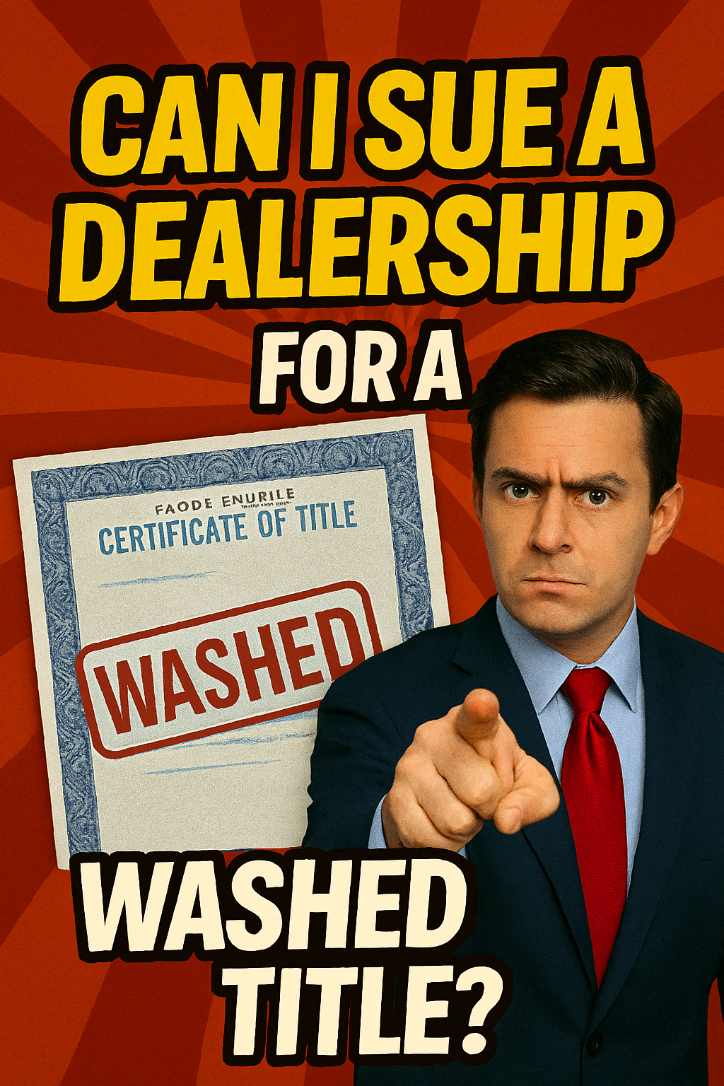 Can I sue a dealership for selling a car with a washed (fraudulent) title?